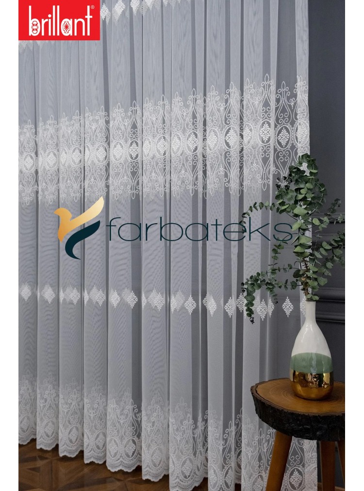 Brillant Damask  Desen İşleme  Salon   Tül Perde 
